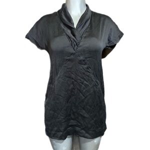 Fabiana Filippi Black Lightweight Wool Tunic Top Designer Luxury Minimalist Sz L